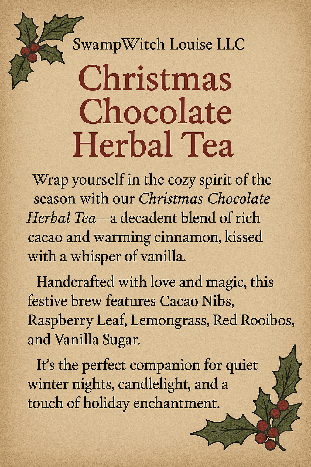 Christmas Chocolate Herbal Tea