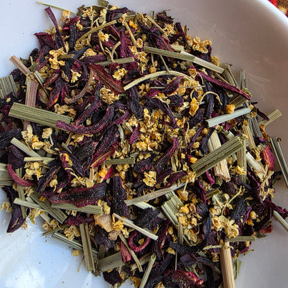 Hibiscus Tea with Elderflower and Orange Peel