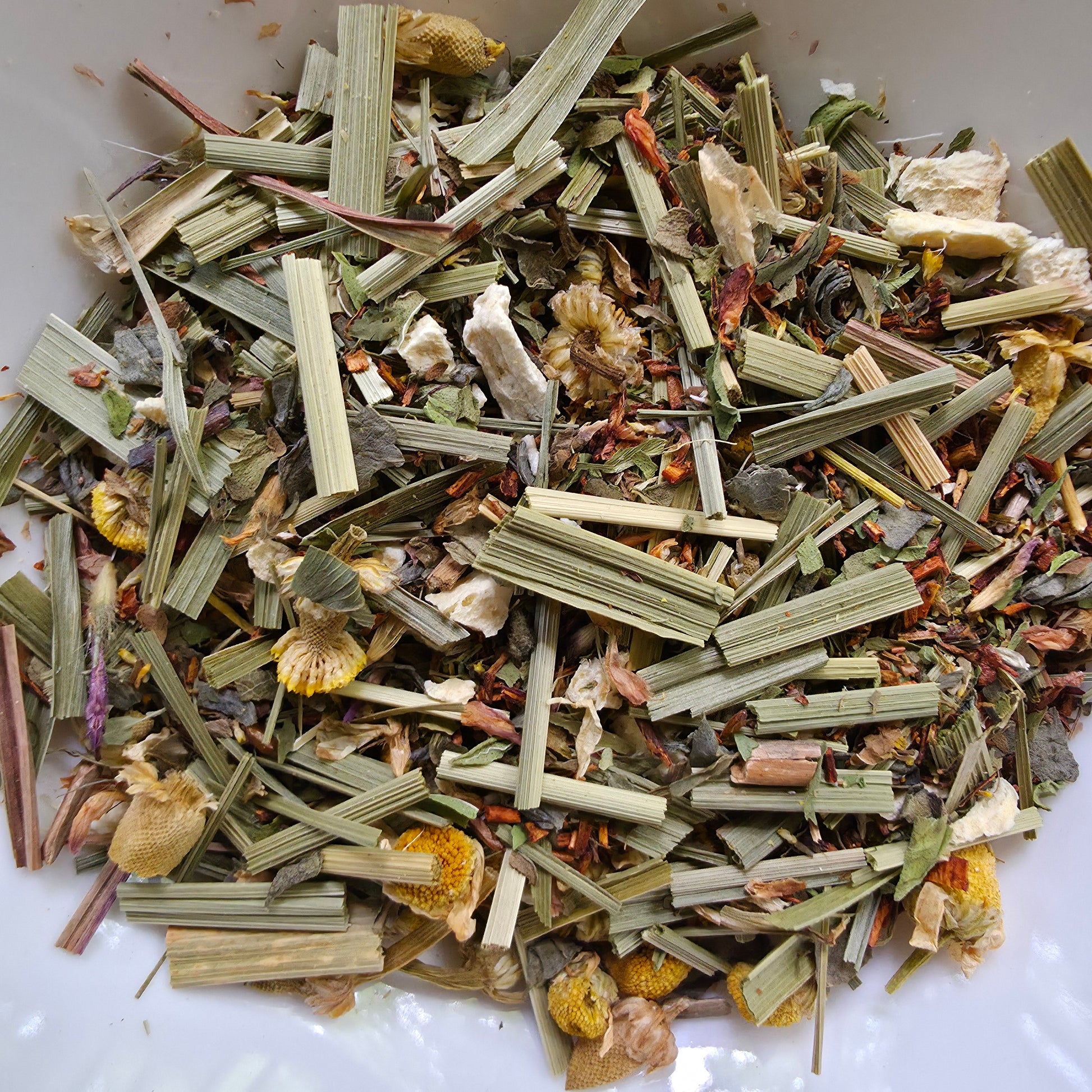 Swamp Gas, Green Tea, lemongrass, chamomile, ginger